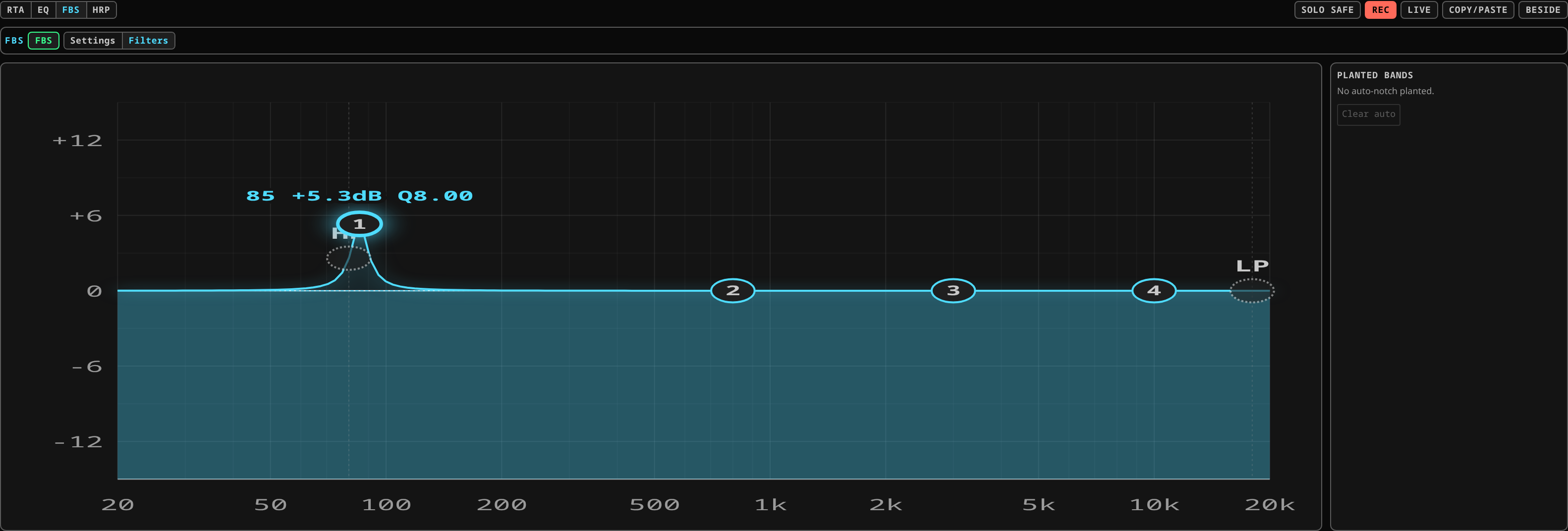 Layouts, Processing, EQ, FBS, Filters