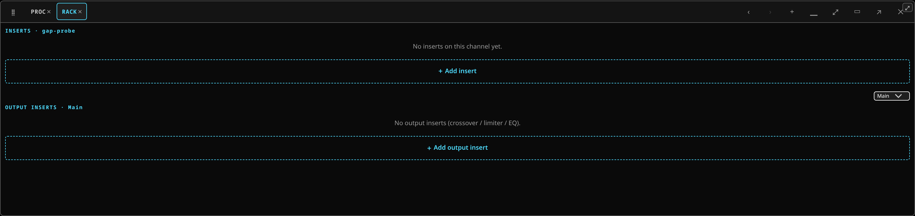 Layouts, Plugin rack